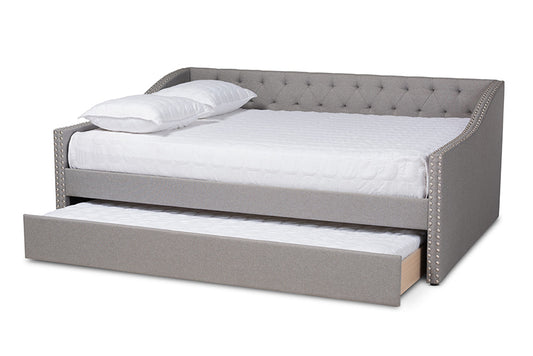 Baxton Studio - Haylie Daybed - CF9046-Light Grey-Daybed-F/T view 2