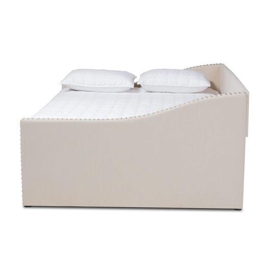 Baxton Studio - Haylie Queen Size Daybed in Beige - CF9046-B-Beige-Daybed-Q view 2