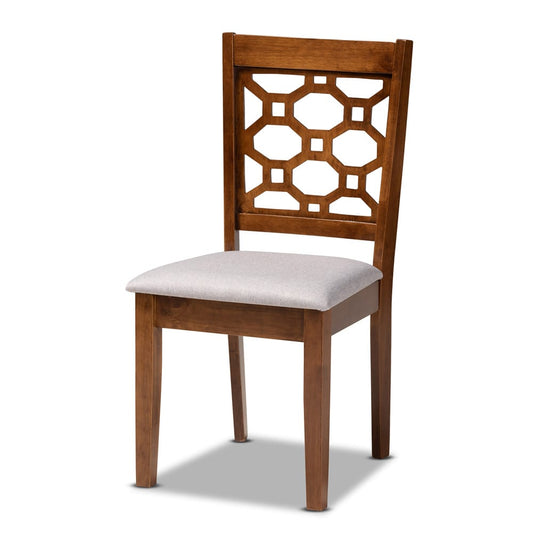 Baxton Studio - Henry Dining Set in Grey/Walnut - RH335C-Grey/Walnut-5PC Dining Set view 2