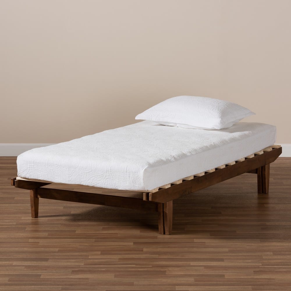 Baxton Studio - Hiro Expandable Bed Frame in Walnut - MG0036-Walnut-Extension Bed view 9