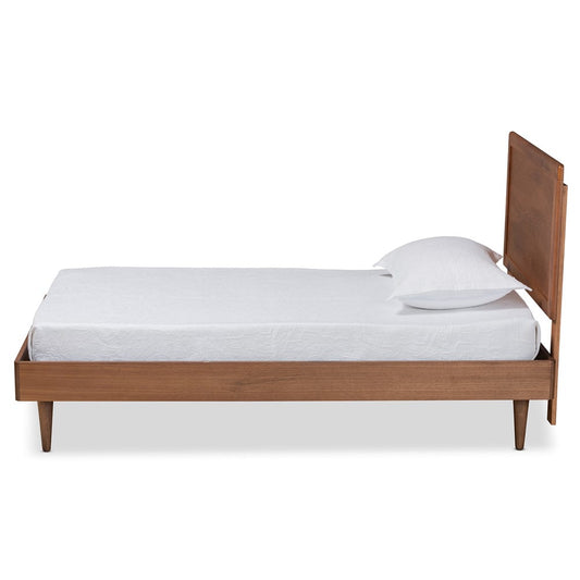 Baxton Studio - Hiro Twin Size Bed in Walnut Brown - Hiro-Ash Walnut-Twin view 2