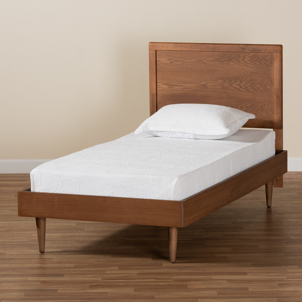 Baxton Studio - Hiro Twin Size Bed in Walnut Brown - Hiro-Ash Walnut-Twin view 7