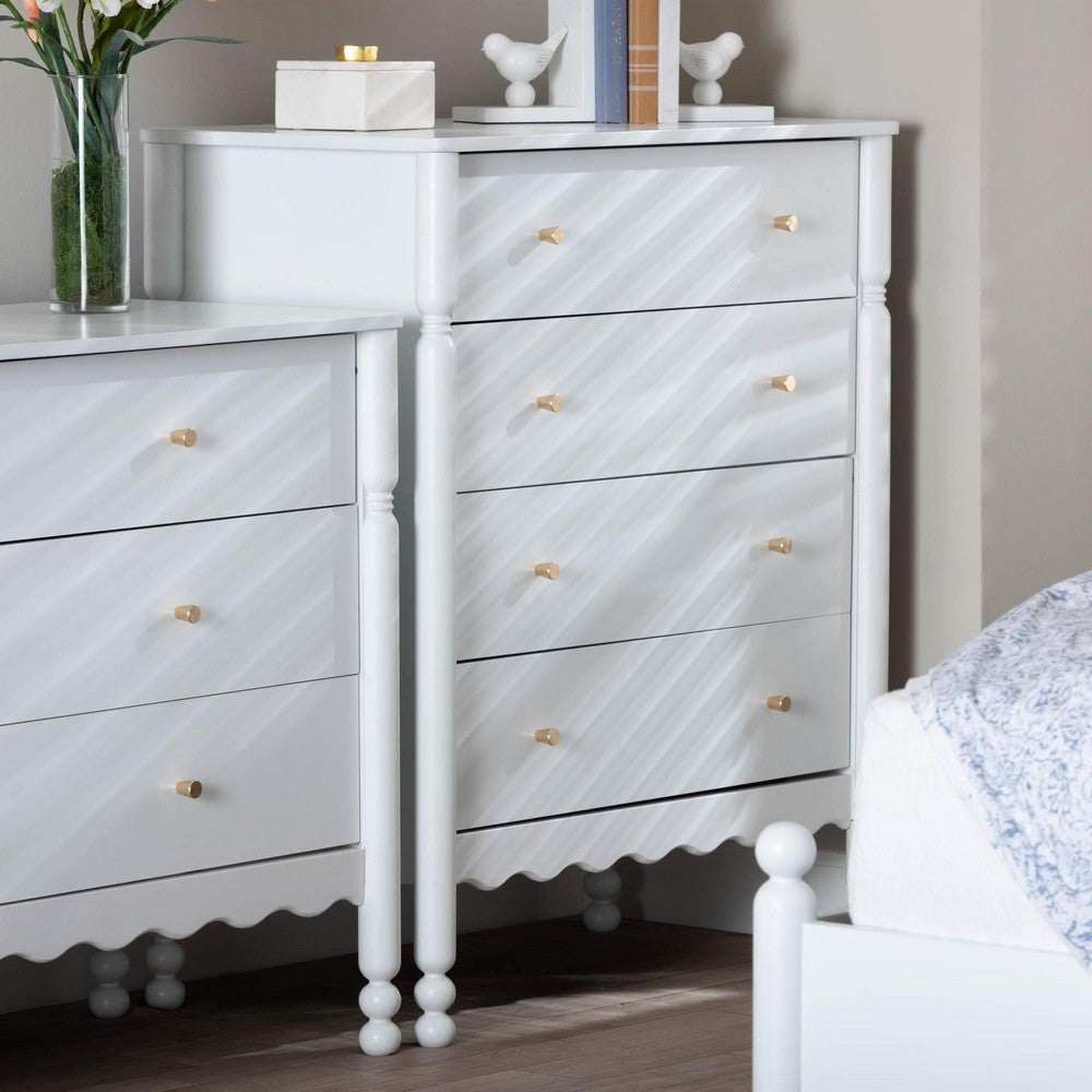 Baxton Studio - Hoffman Chest in White - MG9022-White-4DW-Chest view 9