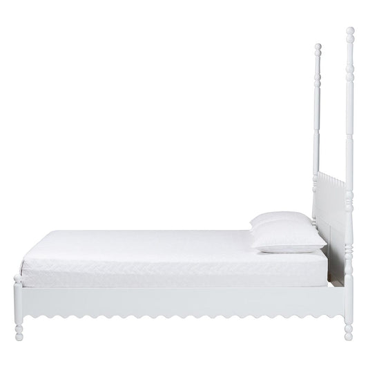 Baxton Studio - Hoffman Queen Size Bed in White - MG0261-White-Queen view 2