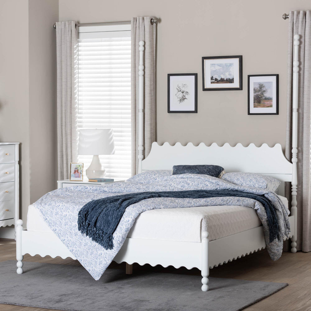 Baxton Studio - Hoffman Queen Size Bed in White - MG0261-White-Queen view 7