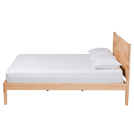 Baxton Studio - Hosea Queen Size Bed in Natural - SW8588-Natural-Queen view 2
