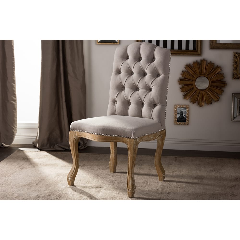Baxton Studio - Hudson Dining Chair in Beige - TSF-9342 view 6