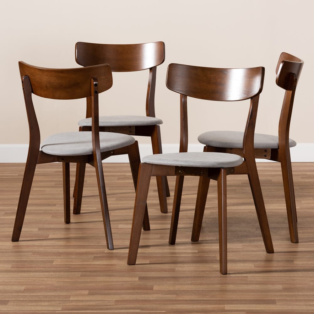 Baxton Studio - Iora Set of 4 Dining Chairs in Light Grey/Walnut - Iora-Smoke/Walnut-DC view 5