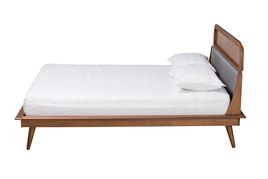 Baxton Studio - Irina King Size Bed - MG00874-Dark Grey/Ash Walnut-King view 2