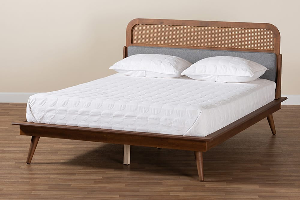 Baxton Studio - Irina King Size Bed - MG00874-Dark Grey/Ash Walnut-King view 8