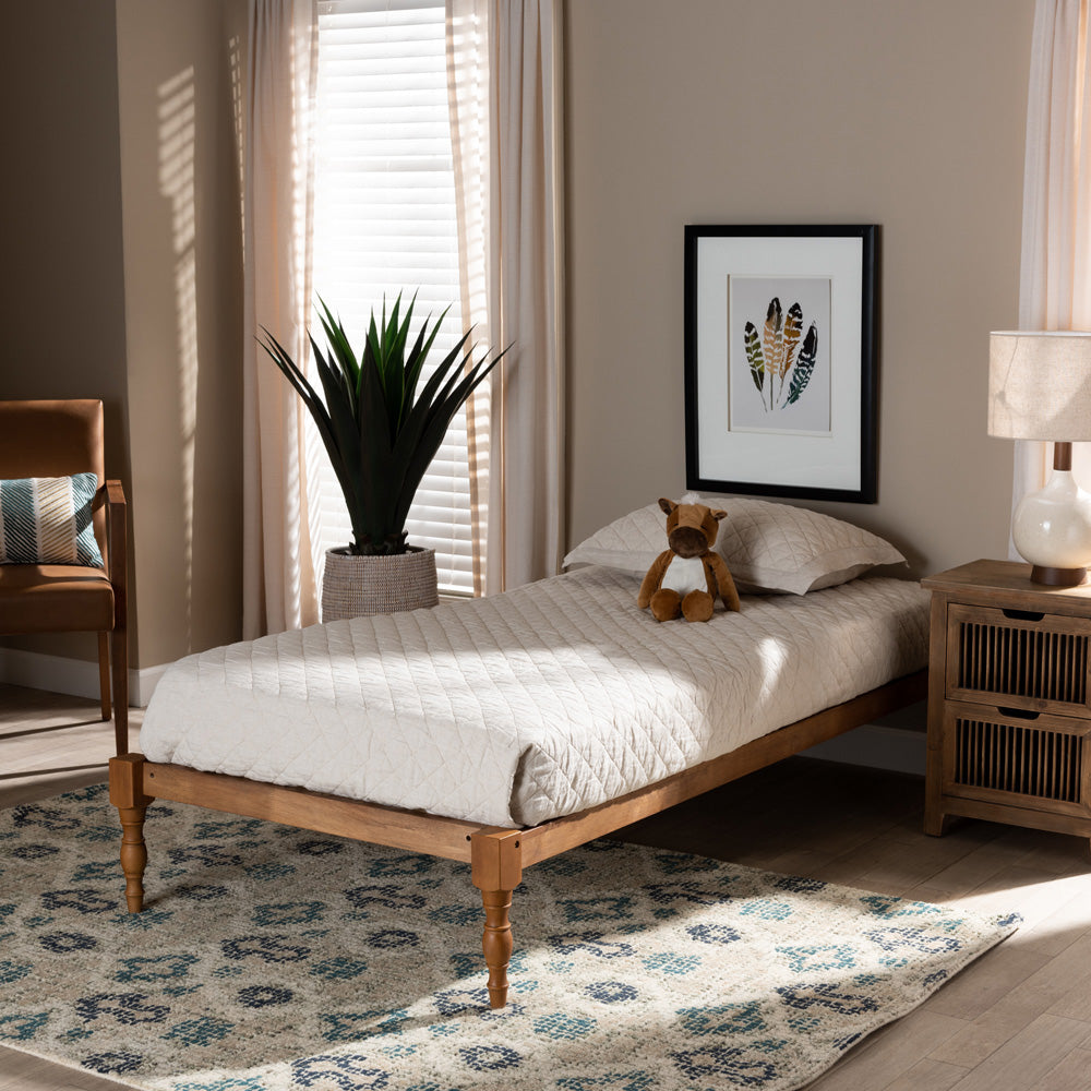 Baxton Studio - Iseline Twin Size Bed Frame in Ash Walnut - MG0001-Ash Walnut-Twin view 6