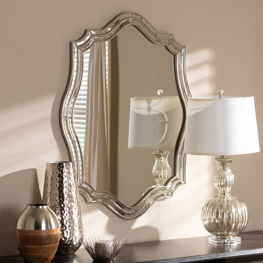 Baxton Studio - Isidora Mirror in Antique Silver - RXW-7346 view 2
