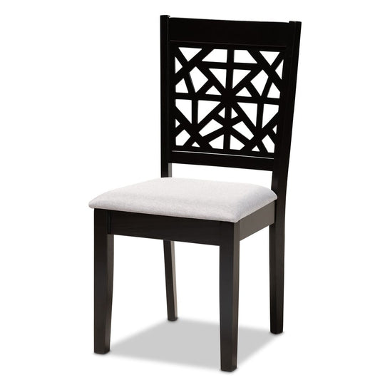 Baxton Studio - Jackson Dining Set in Grey/Espresso Brown - RH310C-Grey/Dark Brown-5PC Dining Set view 2