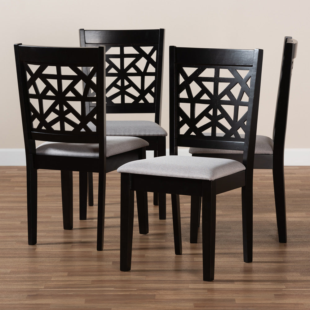 Baxton Studio - Jackson Set of 4 Dining Chairs in Grey/Espresso Brown - RH310C-Grey/Dark Brown-DC-4PK view 6