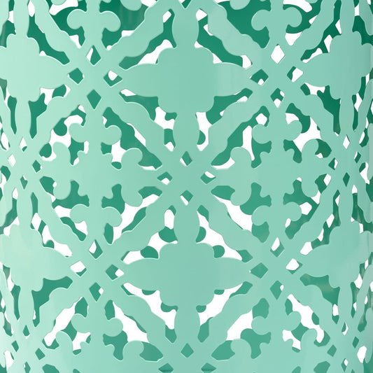 Baxton Studio - Jamila Outdoor Side Table in Aqua - H01-104258 Aqua Metal Side Table view 2