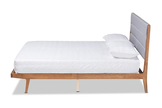 Baxton Studio - Jarlan Full Size Bed - MG0078S-Light Grey/Walnut-Full view 2