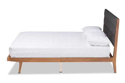 Baxton Studio - Jarlan King Size Bed - MG0078S-Charcoal/Walnut-King view 2