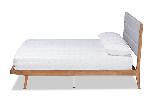 Baxton Studio - Jarlan King Size Bed - MG0078S-Light Grey/Walnut-King view 2
