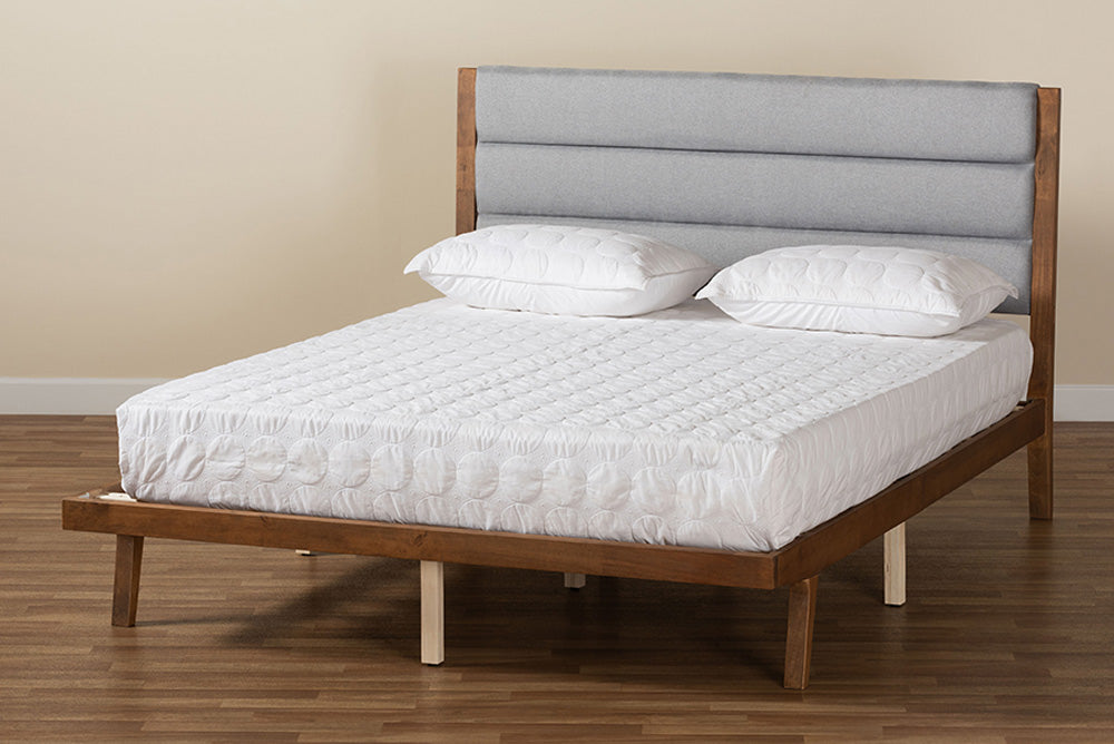 Baxton Studio - Jarlan King Size Bed - MG0078S-Light Grey/Walnut-King view 8