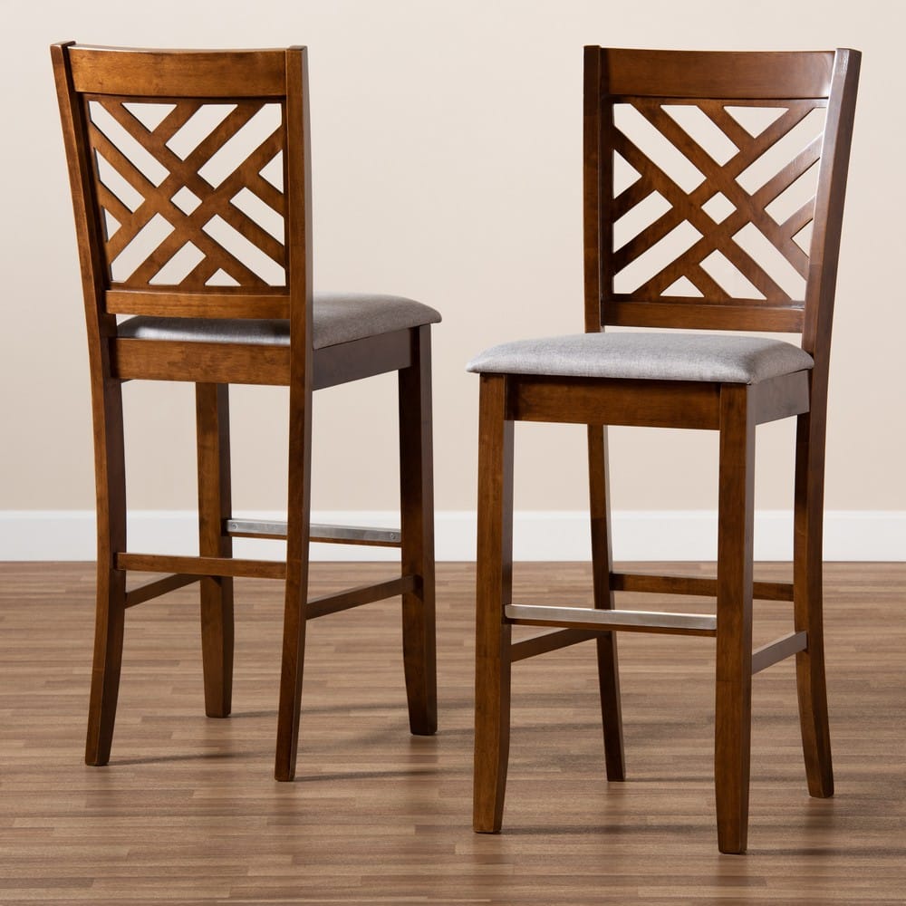 Baxton Studio - Jason Set of 2 Bar Stools in Grey/Walnut - RH317B-Grey/Walnut-BS view 8