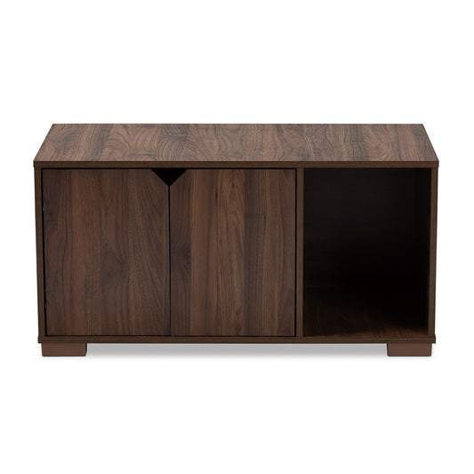 Baxton Studio - Jasper Cat House in Walnut - SECHC150040WI-Columbia-Cat House view 2