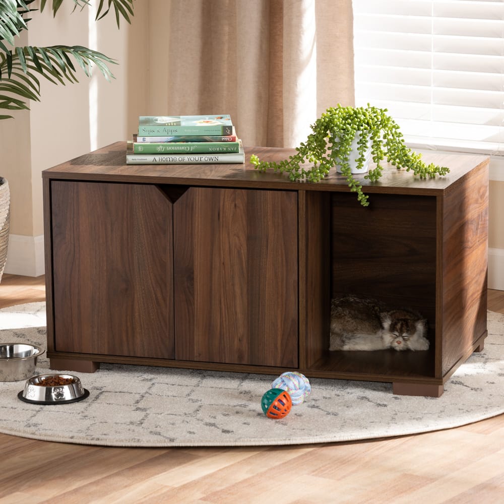 Baxton Studio - Jasper Cat House in Walnut - SECHC150040WI-Columbia-Cat House view 9