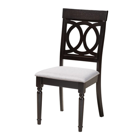 Baxton Studio - Jessie Dining Set in Grey/Dark Brown - Jessie-Grey/Dark Brown-5PC Dining Set view 2