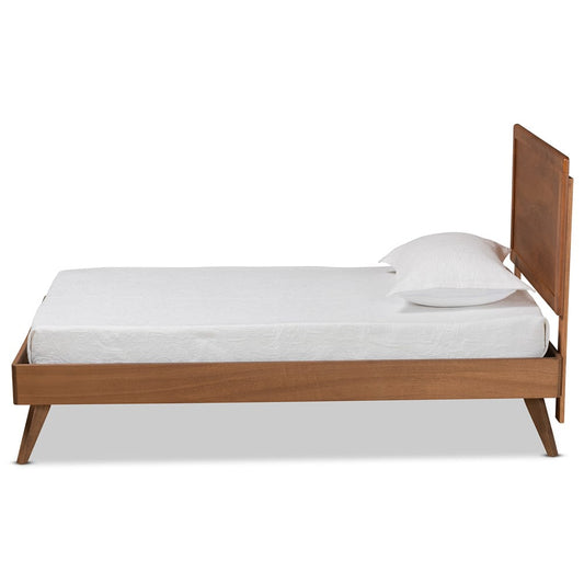 Baxton Studio - Jiro Twin Size Bed in Walnut Brown - Jiro-Ash Walnut-Twin view 2