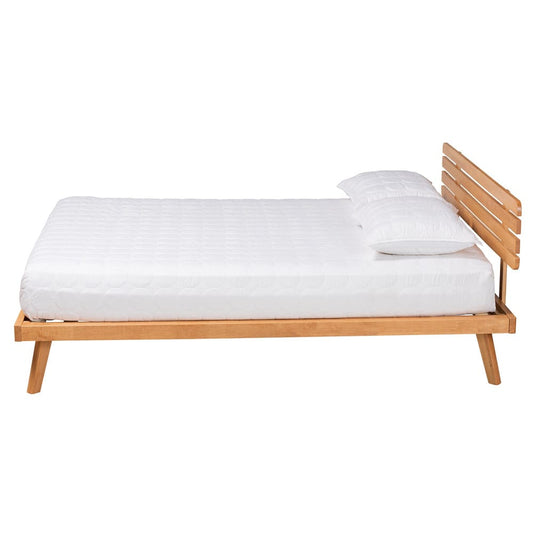 Baxton Studio - Joaquin Queen Size Bed in Rustic brown - SW8523-Rustic Brown-Queen view 2