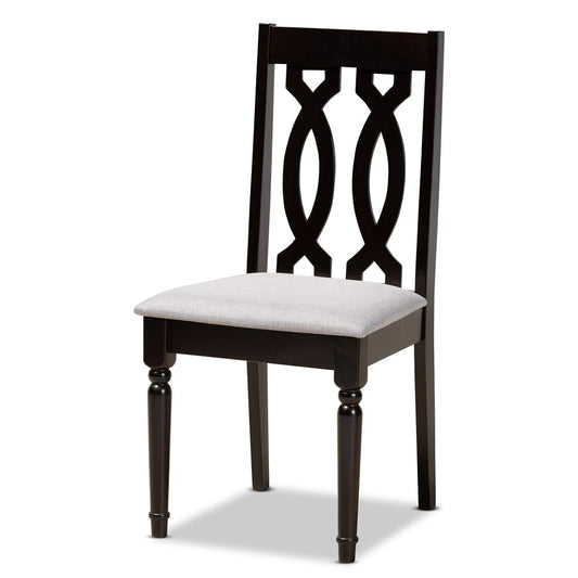 Baxton Studio - Julie Dining Set in Grey/Dark Brown - Julie-Grey/Dark Brown-5PC Dining Set view 2