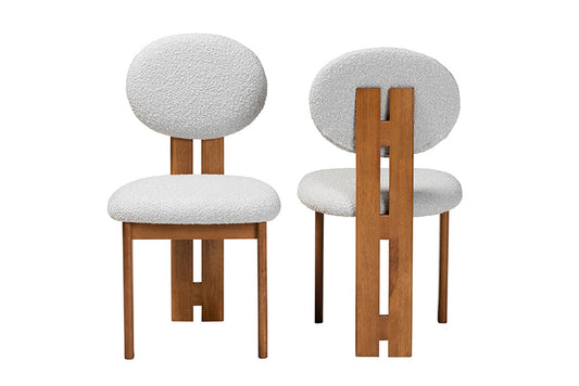 Baxton Studio - Kacela Dining Chair Set of 2 - BBT5490-Walnut/Maya Sky Grey-DC view 2