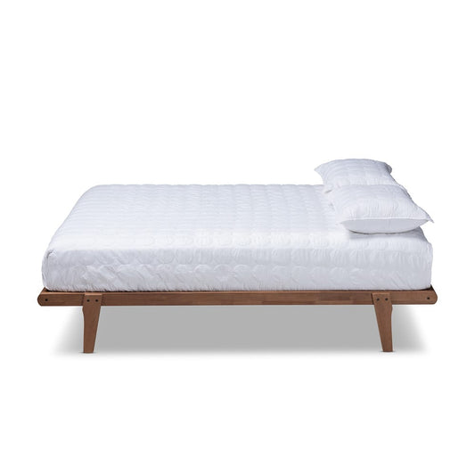 Baxton Studio - Kaia Queen Size Bed Frame in Ash Walnut - MG0002-Ash Walnut-Queen view 2