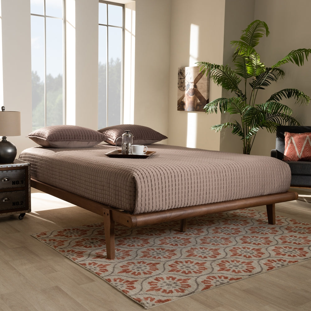 Baxton Studio - Kaia Queen Size Bed Frame in Ash Walnut - MG0002-Ash Walnut-Queen view 6