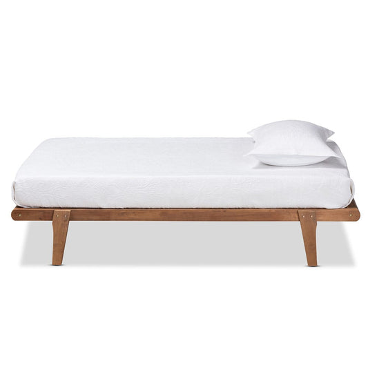 Baxton Studio - Kaia Twin Size Bed Frame in Ash Walnut - MG0002-Ash Walnut-Twin view 2