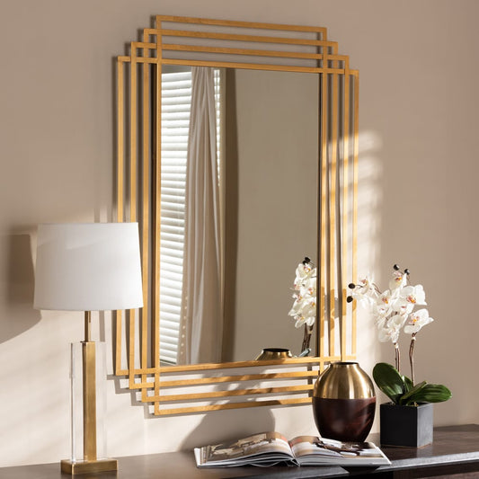 Baxton Studio - Kalinda Mirror in Antique Gold - RXW-6233 view 2