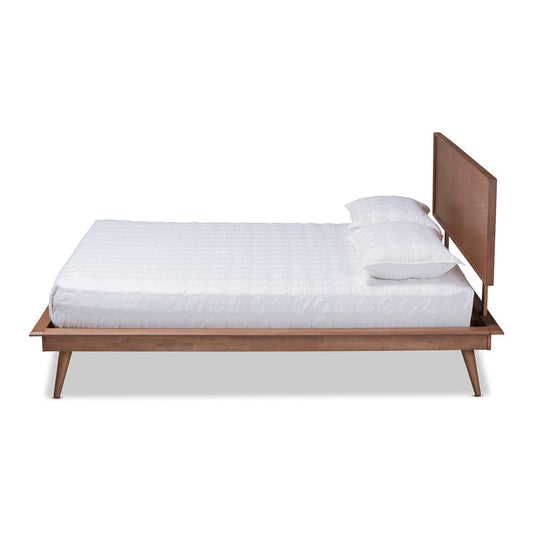 Baxton Studio - Karine Full Size Bed in Ash Walnut - MG0004-Ash Walnut-Full view 2