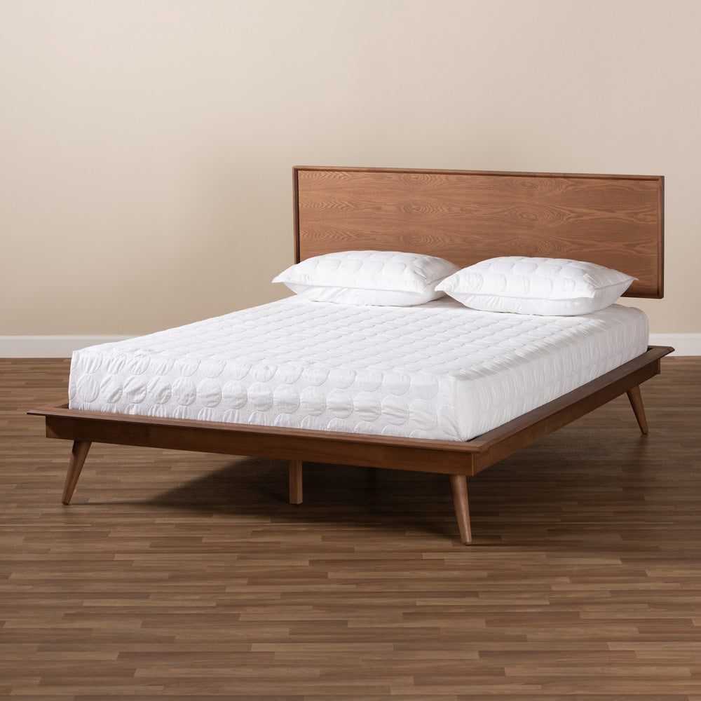 Baxton Studio - Karine Full Size Bed in Ash Walnut - MG0004-Ash Walnut-Full view 7