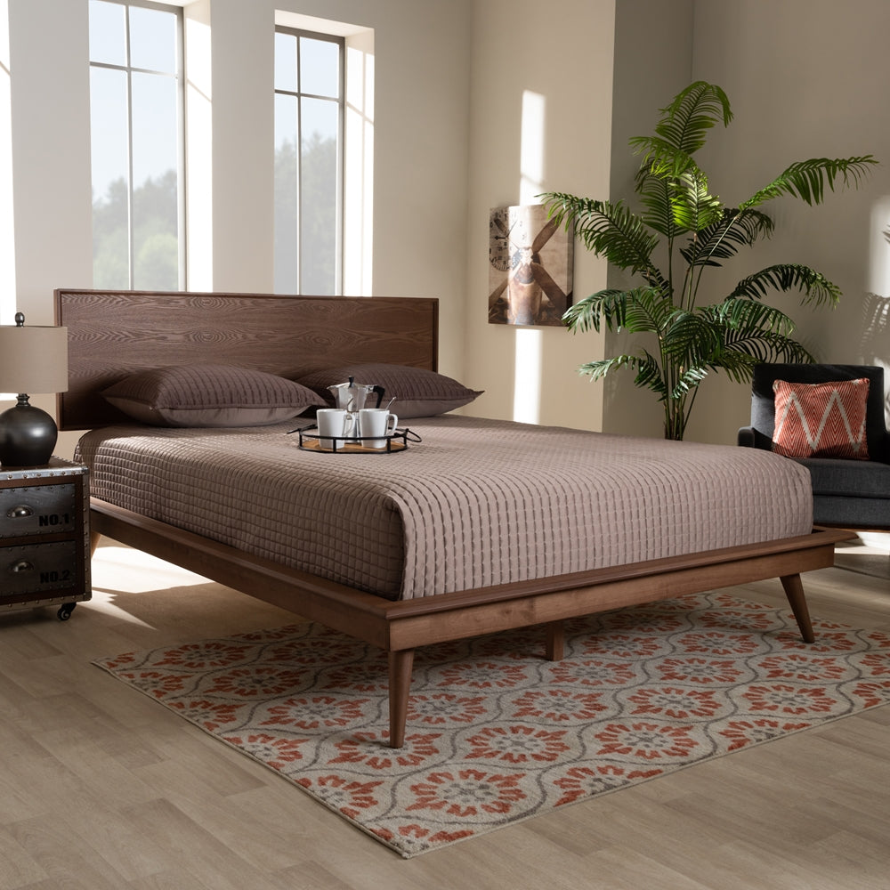 Baxton Studio - Karine Queen Size Bed in Ash Walnut - MG0004-Ash Walnut-Queen view 7