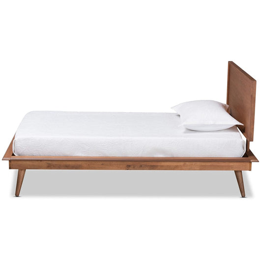 Baxton Studio - Karine Twin Size Bed in Ash Walnut - MG0004-Ash Walnut-Twin view 2