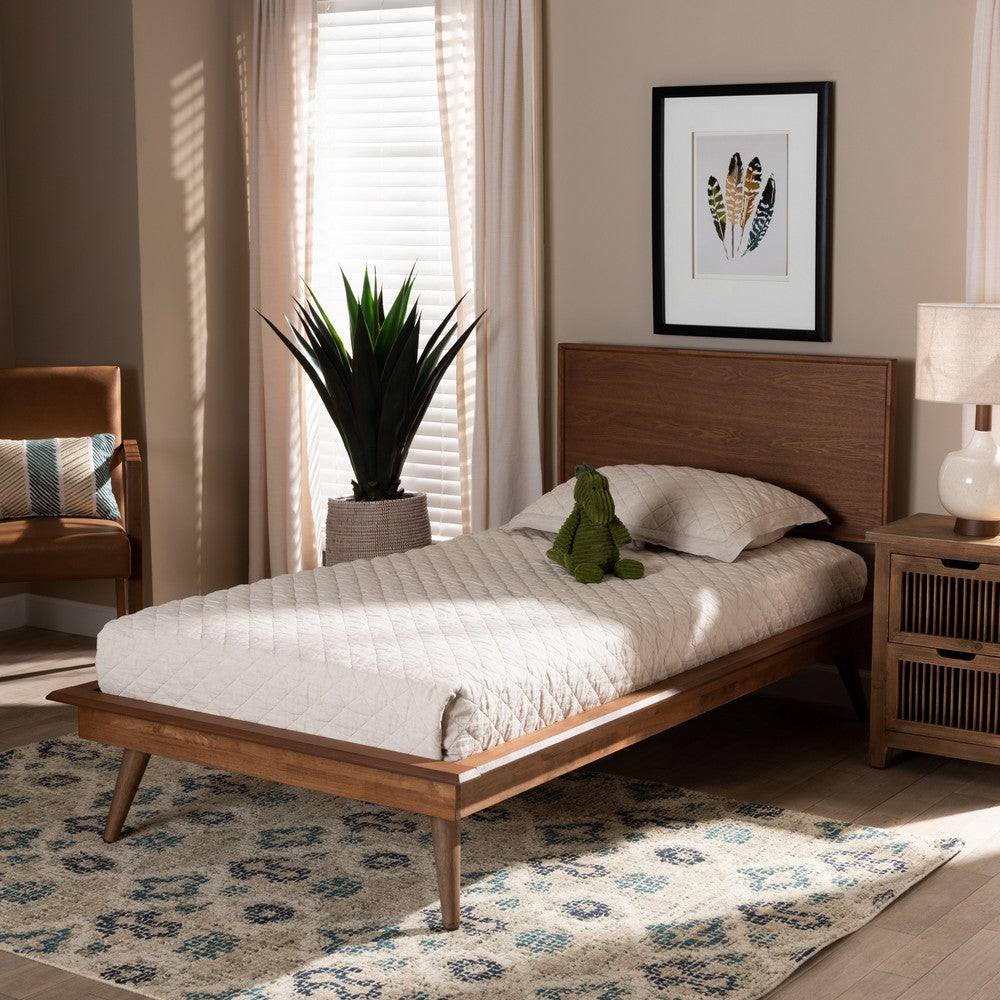 Baxton Studio - Karine Twin Size Bed in Ash Walnut - MG0004-Ash Walnut-Twin view 7