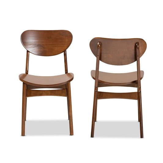 Baxton Studio - Katya Set of 2 Dining Chairs in Walnut Brown - RH378C-Walnut Bent Seat-DC-2PK view 2