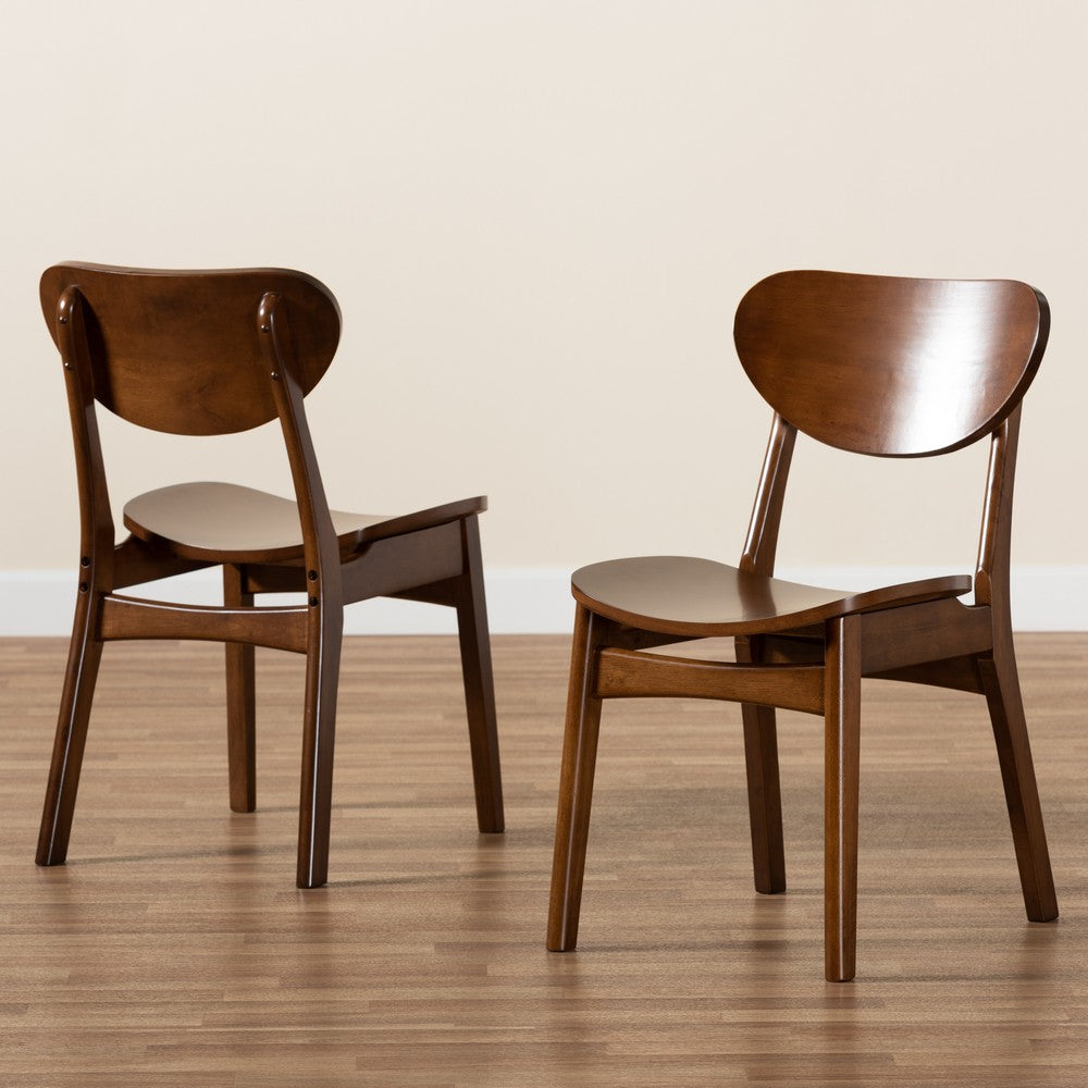 Baxton Studio - Katya Set of 2 Dining Chairs in Walnut Brown - RH378C-Walnut Bent Seat-DC-2PK view 7