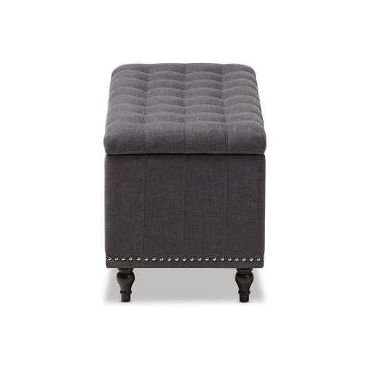Baxton Studio - Kaylee Storage Bench in Dark Grey - BBT3137-OTTO-Dark Grey-H1217-20 view 2