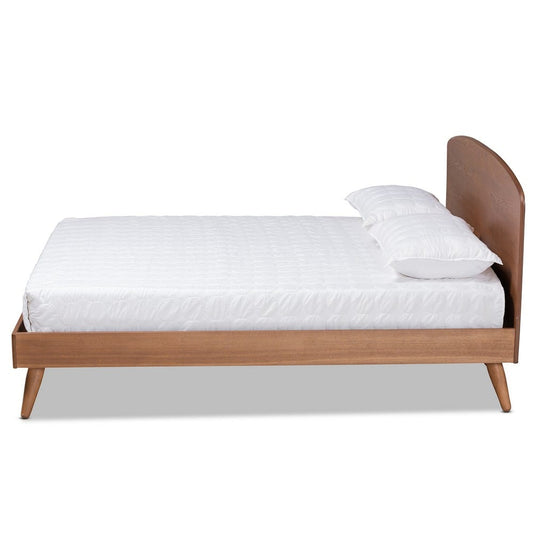 Baxton Studio - Keagan Queen Size Bed in Walnut Brown - MG-2200-1-Ash Walnut-Queen view 2