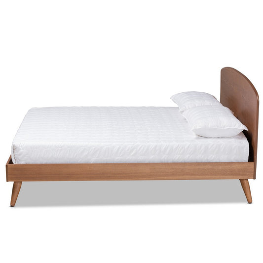 Baxton Studio - Keagan Queen Size Bed in Walnut Brown - MG-2200-1-Ash Walnut-Queen view 2