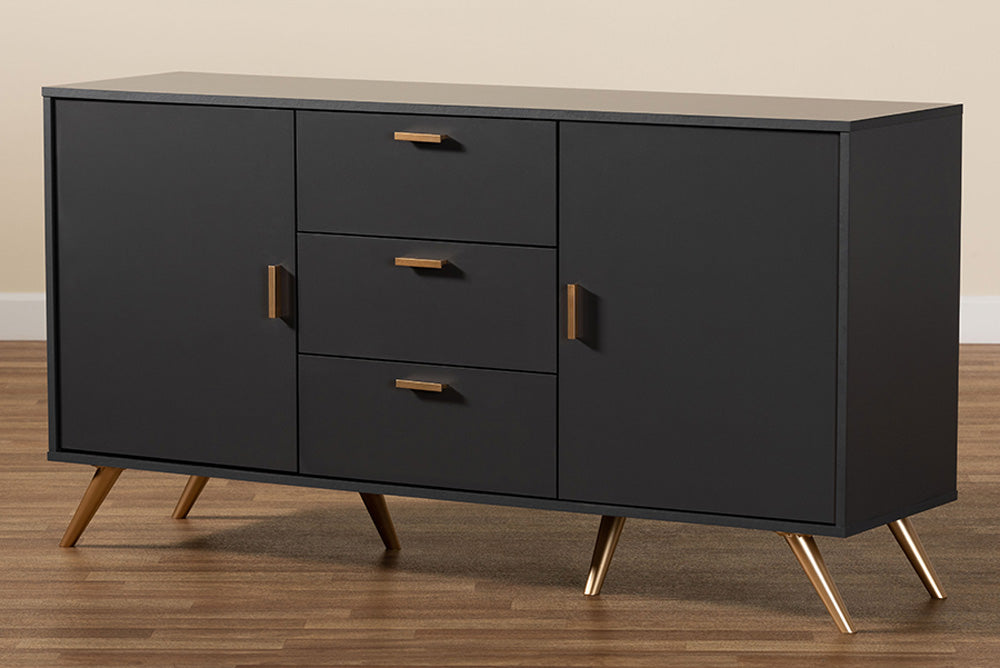 Baxton Studio - Kelson Sideboard - LV19BFT1917-Dark Grey-Buffet view 8