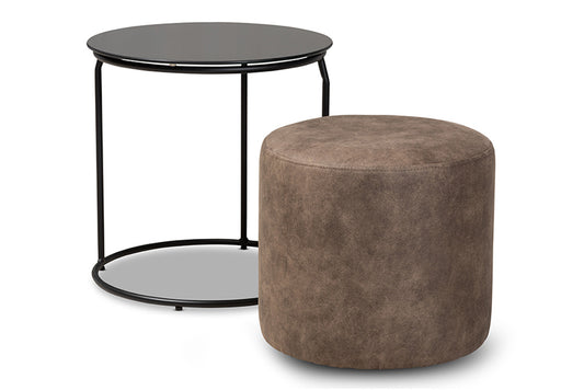 Baxton Studio - Kira Table Set - 180430-Grey/Black-2PC Set view 2