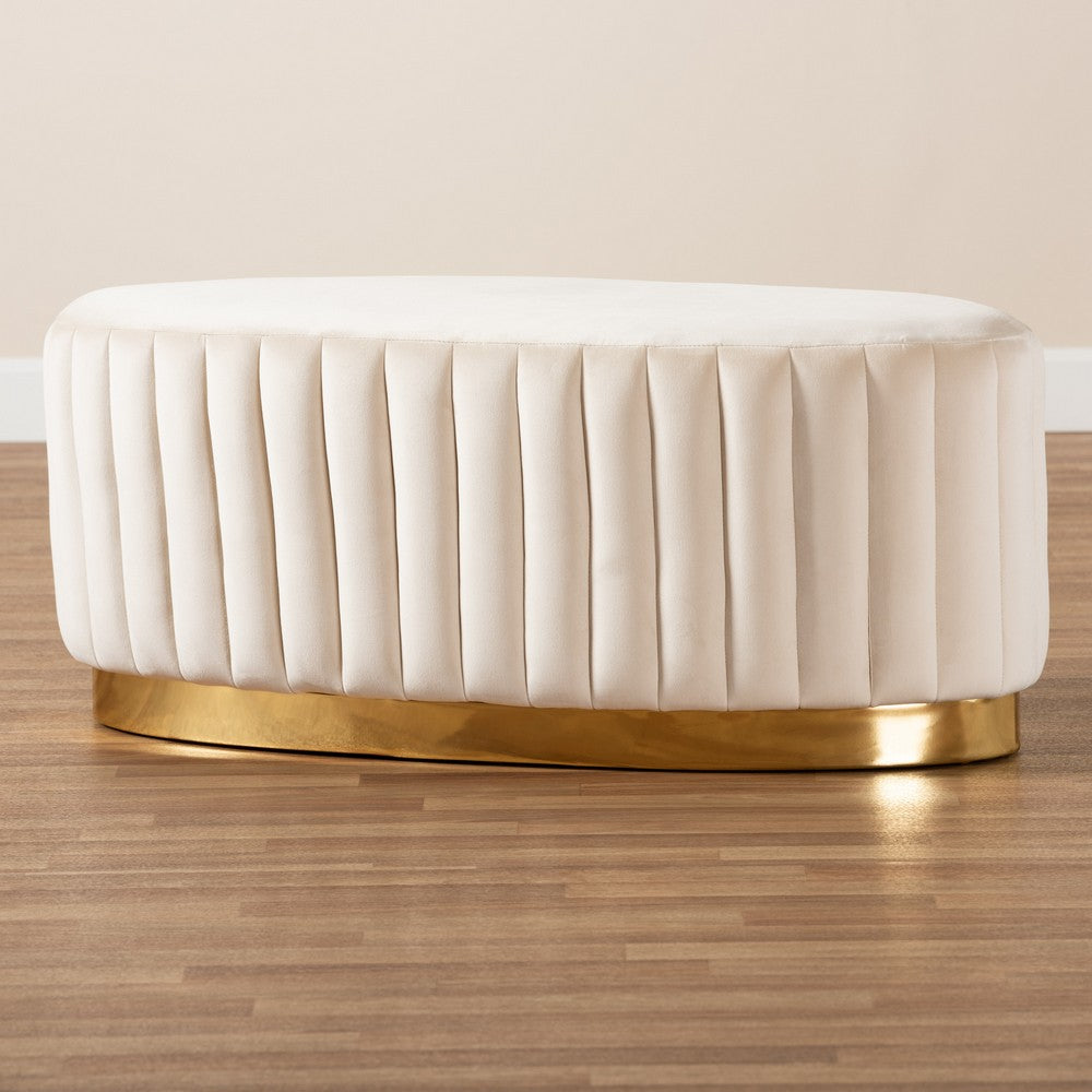 Baxton Studio - Kirana Ottoman in Beige/gold - WS-20352-Beige Velvet/Gold-Otto view 6