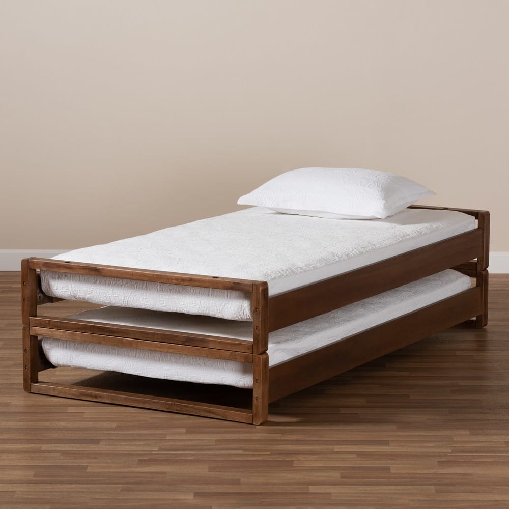 Baxton Studio - Klara Twin Size Bed Frame in Walnut - MG0026-Walnut-Twin view 9