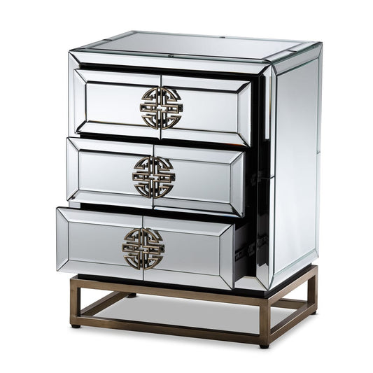 Baxton Studio - Laken End Table in Mirrored/Sliver - RXF-2222-ET view 2